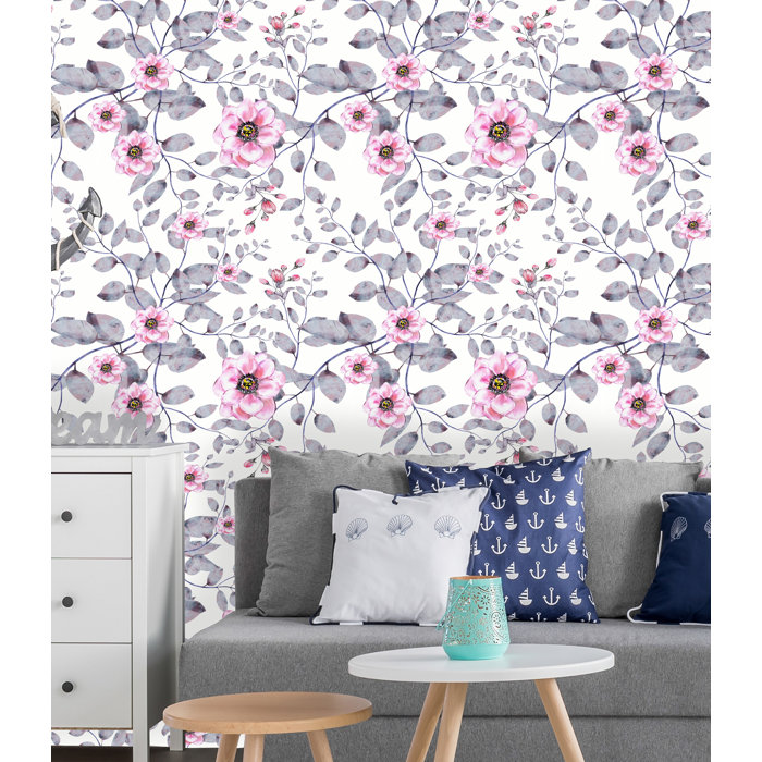 House of Hampton® Cole Peel & Stick Floral Wallpaper Wayfair